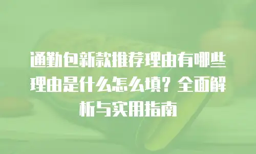 通勤包新款推荐理由有哪些理由是什么怎么填？全面解析与实用指南