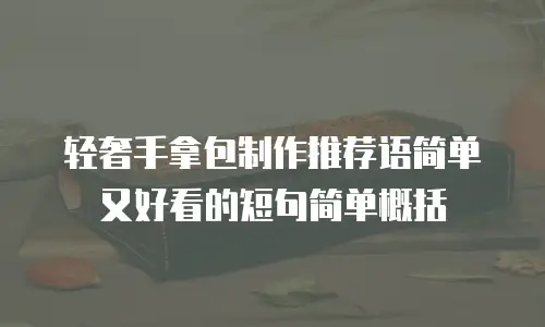 轻奢手拿包制作推荐语简单又好看的短句简单概括