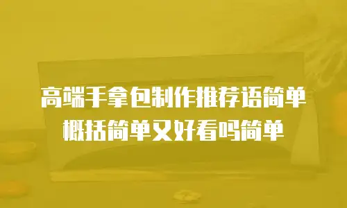高端手拿包制作推荐语简单概括简单又好看吗简单