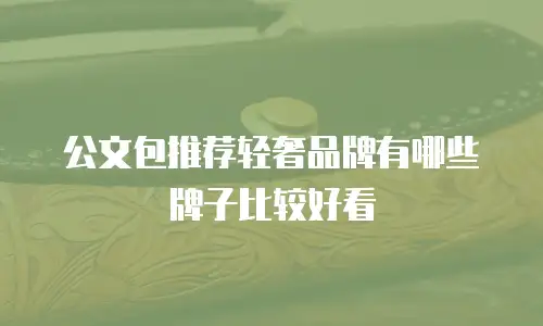 公文包推荐轻奢品牌有哪些牌子比较好看