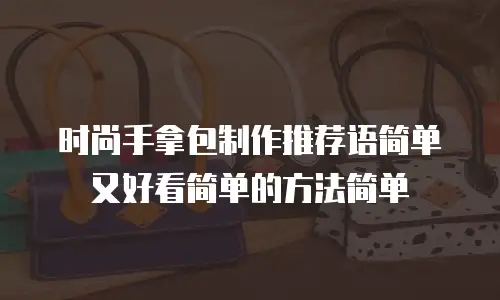 时尚手拿包制作推荐语简单又好看简单的方法简单