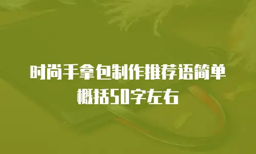 时尚手拿包制作推荐语简单概括50字左右
