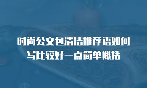 时尚公文包清洁推荐语如何写比较好一点简单概括