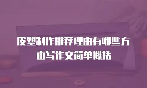 皮塑制作推荐理由有哪些方面写作文简单概括