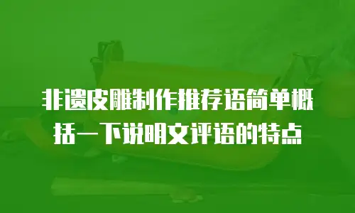 非遗皮雕制作推荐语简单概括一下说明文评语的特点