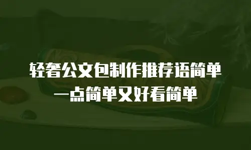 轻奢公文包制作推荐语简单一点简单又好看简单