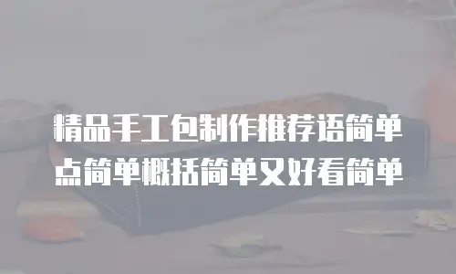 精品手工包制作推荐语简单点简单概括简单又好看简单