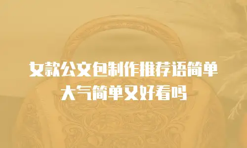 女款公文包制作推荐语简单大气简单又好看吗