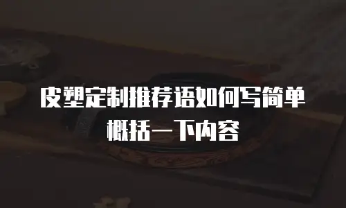 皮塑定制推荐语如何写简单概括一下内容