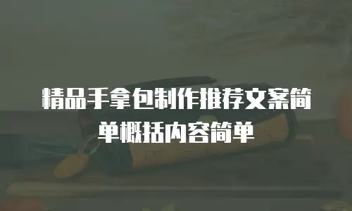 精品手拿包制作推荐文案简单概括内容简单