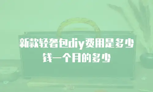 新款轻奢包diy费用是多少钱一个月的多少