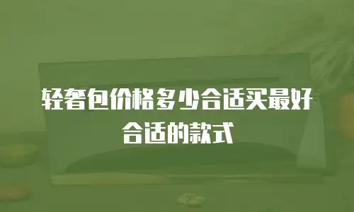 轻奢包价格多少合适买最好合适的款式