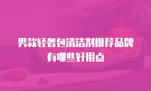 男款轻奢包清洁剂推荐品牌有哪些好用点