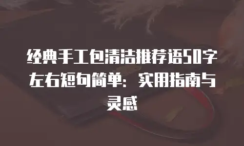 经典手工包清洁推荐语50字左右短句简单：实用指南与灵感