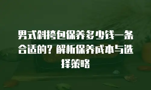男式斜挎包保养多少钱一条合适的？解析保养成本与选择策略