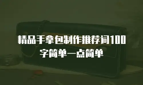 精品手拿包制作推荐词100字简单一点简单