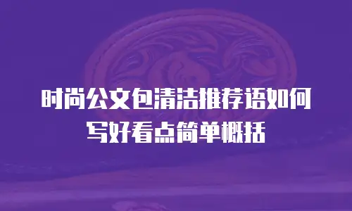 时尚公文包清洁推荐语如何写好看点简单概括