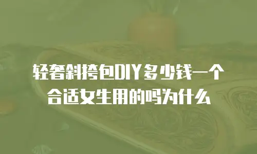 轻奢斜挎包DIY多少钱一个合适女生用的吗为什么