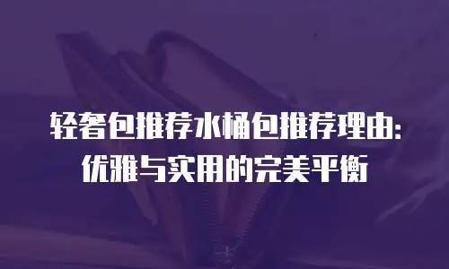 轻奢包推荐水桶包推荐理由：优雅与实用的完美平衡
