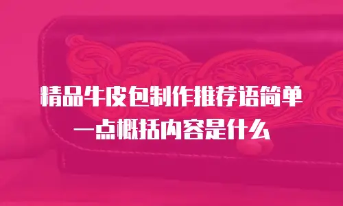 精品牛皮包制作推荐语简单一点概括内容是什么
