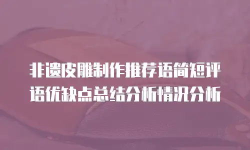 非遗皮雕制作推荐语简短评语优缺点总结分析情况分析