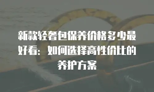 新款轻奢包保养价格多少最好看：如何选择高性价比的养护方案