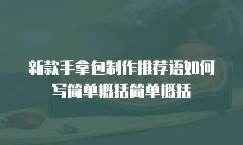 新款手拿包制作推荐语如何写简单概括简单概括