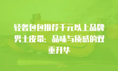 轻奢包包推荐千元以上品牌男士皮带：品味与质感的双重升华
