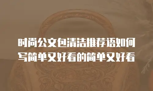 时尚公文包清洁推荐语如何写简单又好看的简单又好看