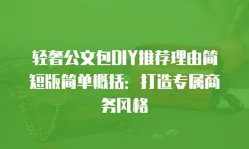 轻奢公文包DIY推荐理由简短版简单概括：打造专属商务风格