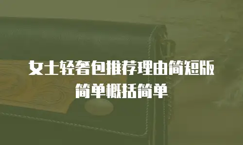 女士轻奢包推荐理由简短版简单概括简单