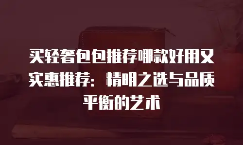 买轻奢包包推荐哪款好用又实惠推荐：精明之选与品质平衡的艺术