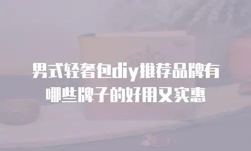 男式轻奢包diy推荐品牌有哪些牌子的好用又实惠