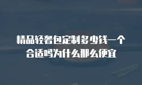 精品轻奢包定制多少钱一个合适吗为什么那么便宜