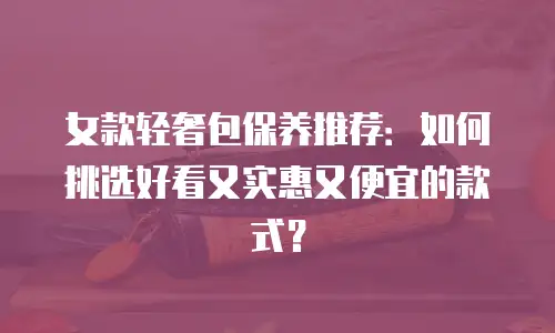女款轻奢包保养推荐：如何挑选好看又实惠又便宜的款式？