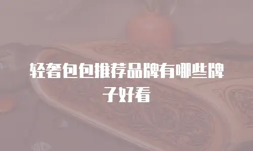 轻奢包包推荐品牌有哪些牌子好看