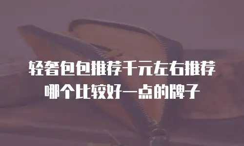 轻奢包包推荐千元左右推荐哪个比较好一点的牌子