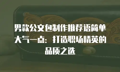 男款公文包制作推荐语简单大气一点：打造职场精英的品质之选