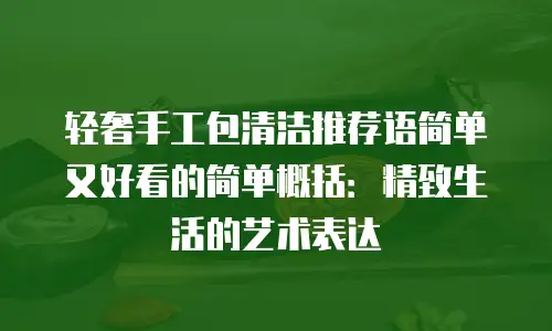 轻奢手工包清洁推荐语简单又好看的简单概括：精致生活的艺术表达