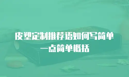 皮塑定制推荐语如何写简单一点简单概括