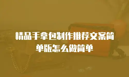 精品手拿包制作推荐文案简单版怎么做简单