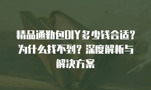 精品通勤包DIY多少钱合适？为什么找不到？深度解析与解决方案