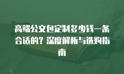高端公文包定制多少钱一条合适的？深度解析与选购指南