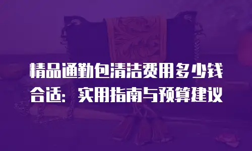 精品通勤包清洁费用多少钱合适：实用指南与预算建议