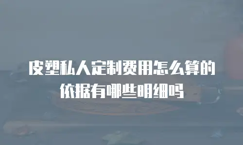 皮塑私人定制费用怎么算的依据有哪些明细吗