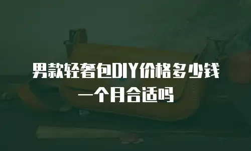 男款轻奢包DIY价格多少钱一个月合适吗