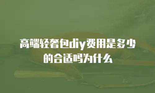 高端轻奢包diy费用是多少的合适吗为什么