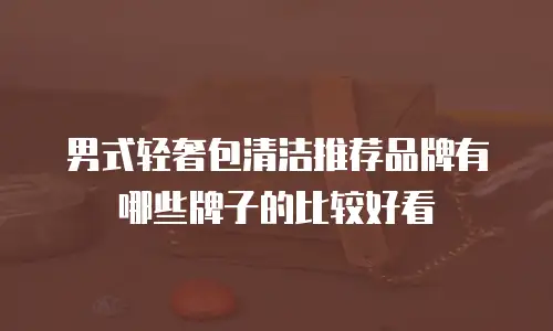 男式轻奢包清洁推荐品牌有哪些牌子的比较好看