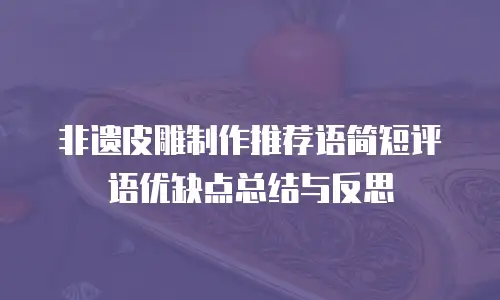 非遗皮雕制作推荐语简短评语优缺点总结与反思