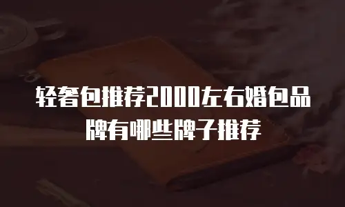 轻奢包推荐2000左右婚包品牌有哪些牌子推荐